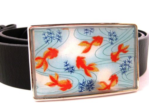 Custom Made Resin Belt Buckle With Japanese Koi Design