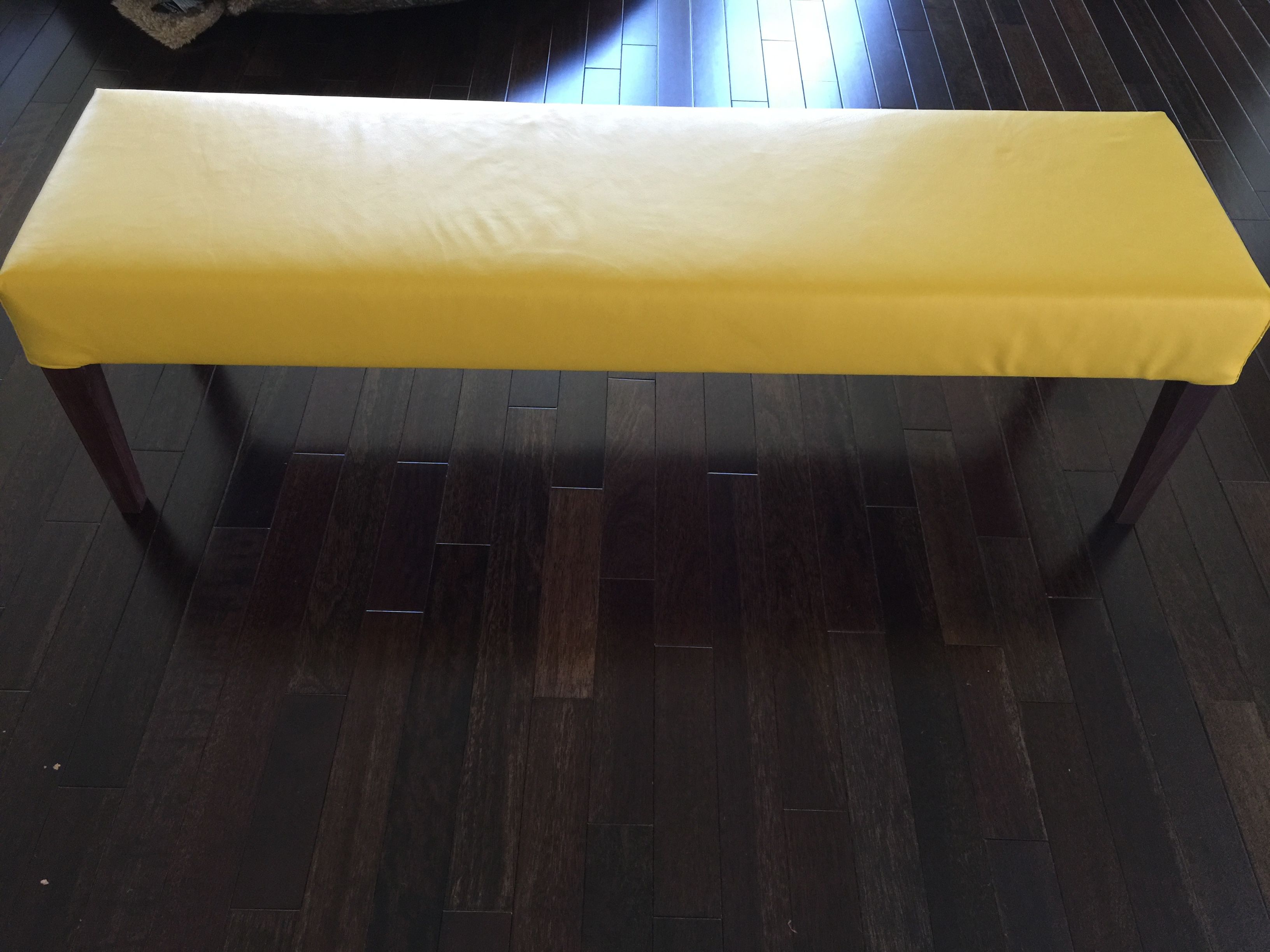 Buy Custom Made Modern Leather Dining Bench, made to order from Black