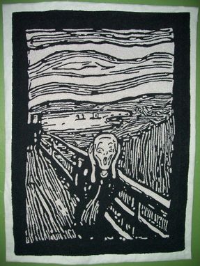 Custom Made The Scream In Monochrome Chenille Wall Hanging