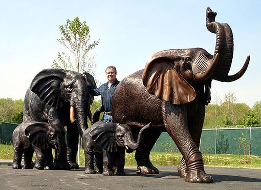 Custom Made Bronze Elephant Family | Life Size Bronzes - Custom Bronze Statues & Sculptures - Lost Wax Casting