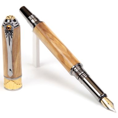 Custom Made Lanier Art Deco Fountain Pen - Olivewood - Af6w49