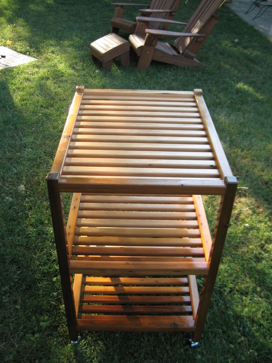 Buy a Handmade Reclaimed Cedar Outdoor Grill Cart, made to 