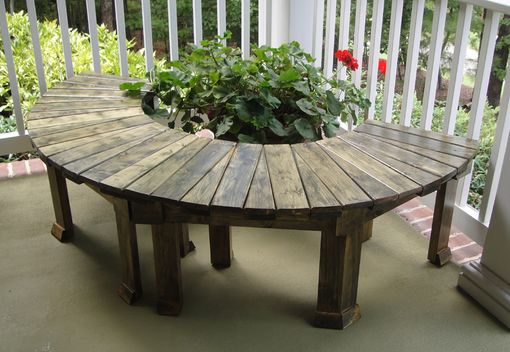 Custom Made 46 Inch Wide Pine And Spruce Hand Crafted Fan Bench Or Table For Inside Or Porch Use
