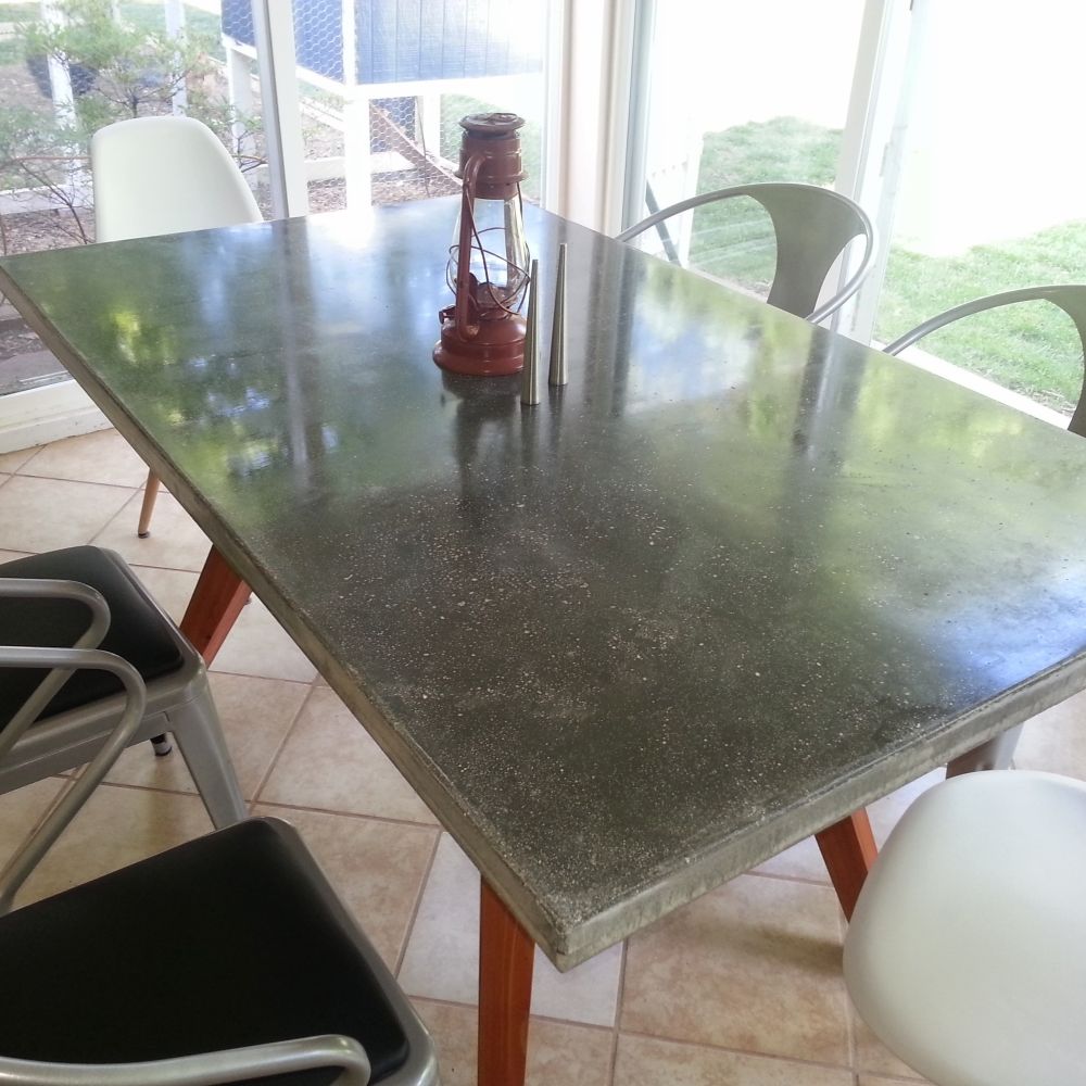 Custom Made Concrete Patio/Dining Table by Mike Made