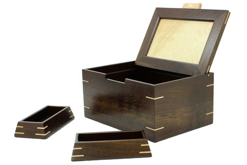Custom Made Men's Valet & Watch Box | Solid Peruvian Walnut And Birdseye Maple