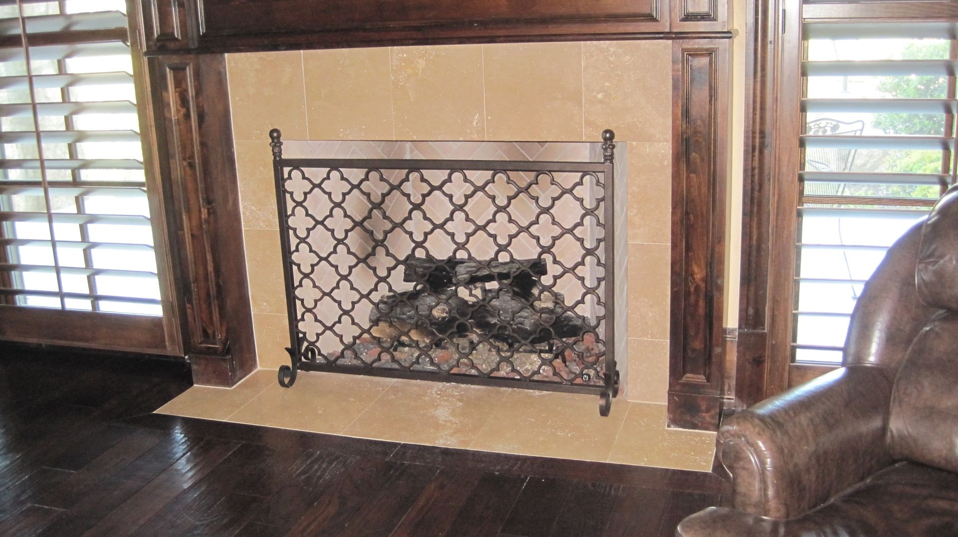Custom Metal Fireplace Screen by GARZAMADE LLC