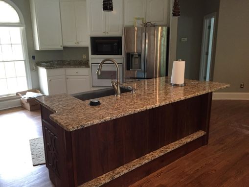 Custom Made Kitchen Island With Spice Rack, Dishwasher And Granite Foot Rest