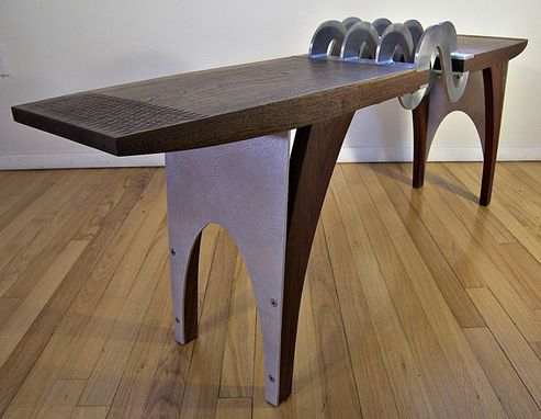 Custom Made Interlocking Walnut Bench