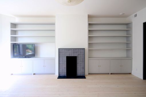 Custom Made Built-In Bookcase And Media Center