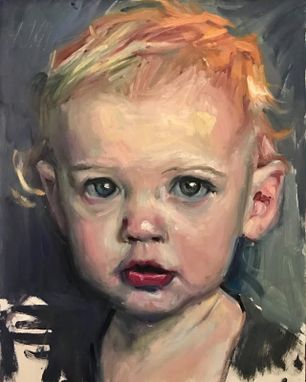 Custom Made Custom Child Portrait From Photo - Oil On Panel