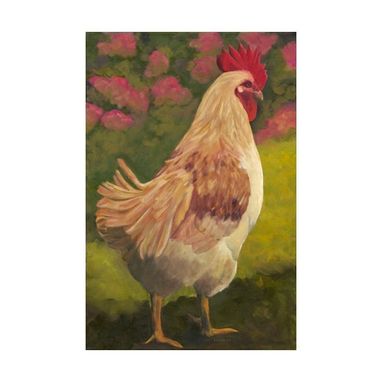 Custom Made Rooster - Framed Fine Art Giclee W/Double Mat - 10% Benefits Animal Charities