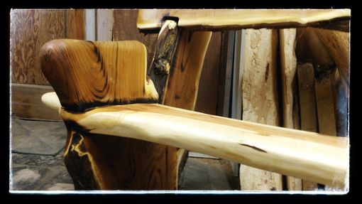 Hand Made Live Edge Rustic Bench-Crotch Wood Slabs by 