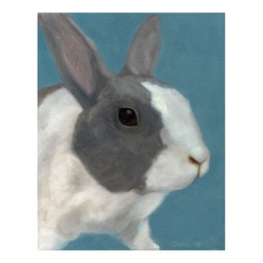 Custom Made Bunny Rabbit Art Magnet - Easter Gift - Easter Bunny - Easter Basket Art