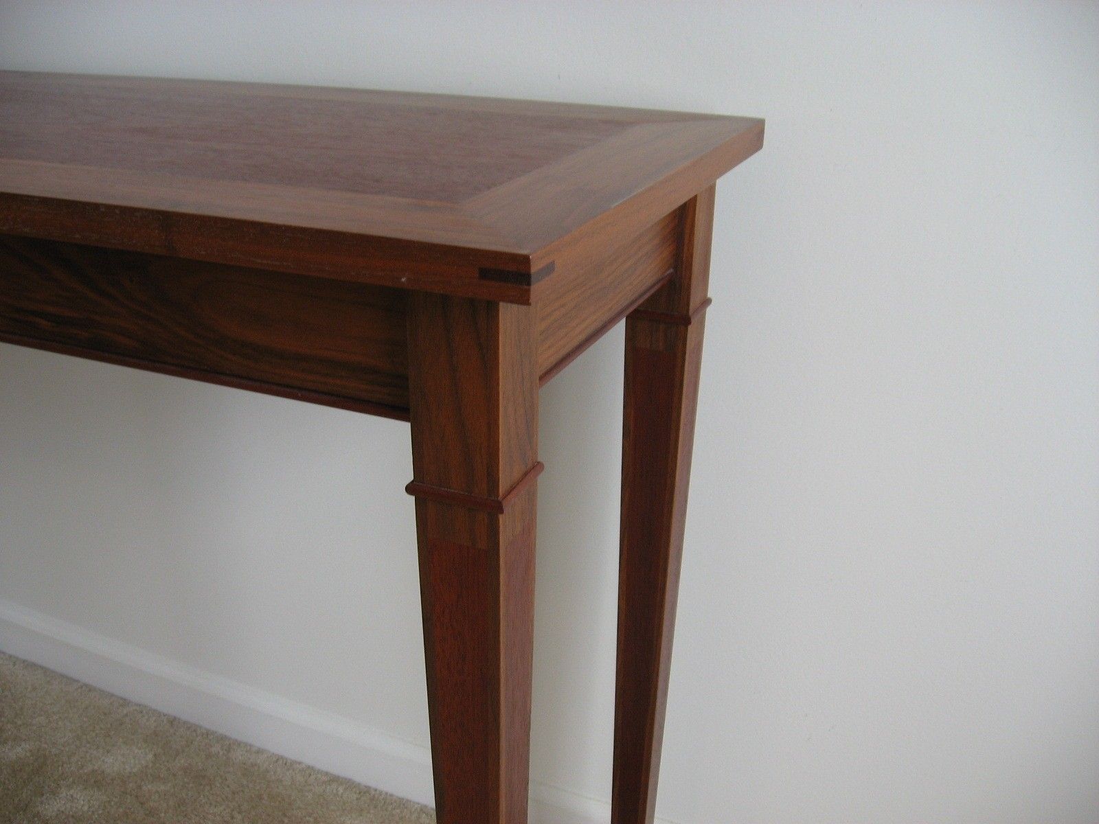 Hand Crafted Walnut / Mahogany Sofa Table by Batterman's Custom