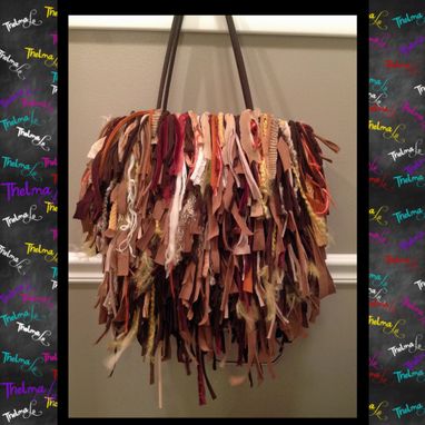 Custom Made Brown Fringe Handbag,Upcycled Fringe Handbag,Custom Made,One Of A Kind,Tote