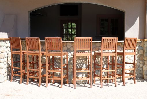 Custom Made Outdoor Mahogany Bar Chairs