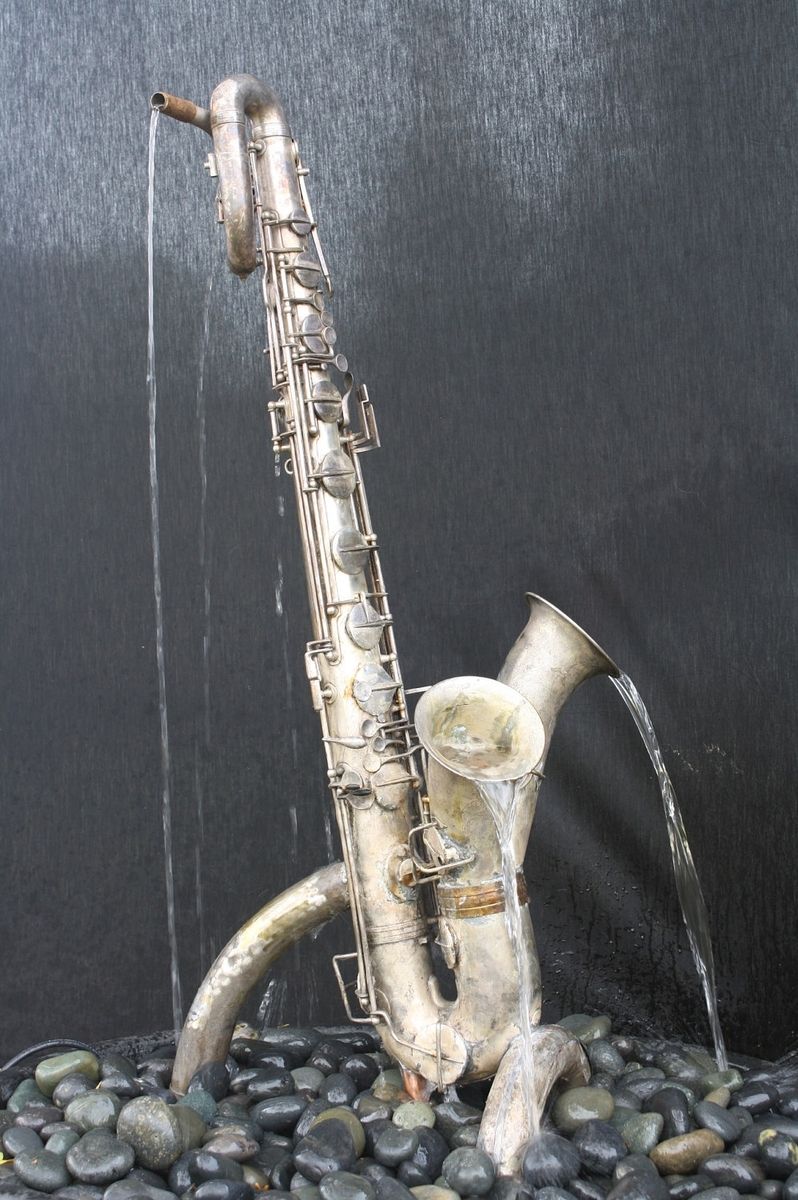 Custom Made Dual Bell Bari Sax Fountain by Wyld at Heart Customs