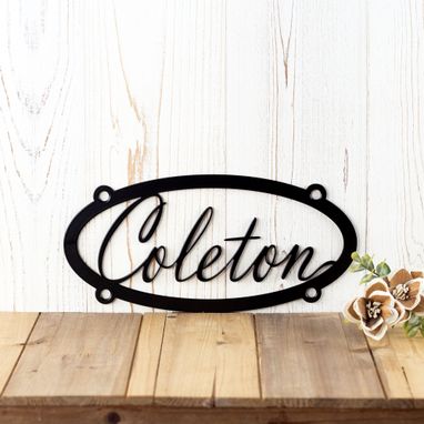Custom Made Oval Personalized Name Metal Plaque