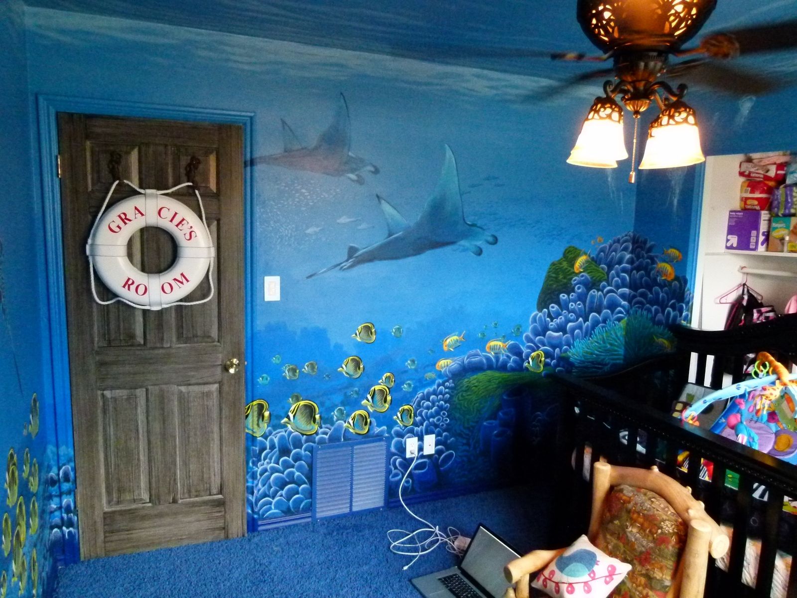 Hand Crafted Undersea Mural - Hansen Residence - Gracie's Room by ...