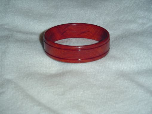 Custom Made Bangle Bracelet Hand Crafted From Padauk ,Zebrawood, Purpleheart Or Cherry