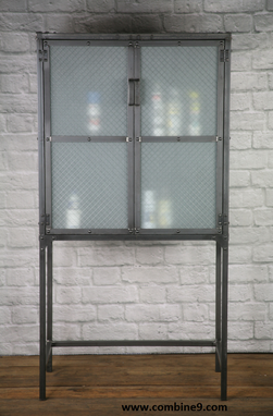 Custom Made Modern Industrial Apothecary Cabinet, Medicine Cabinet, Pantry, Display Case, Retail Fixture
