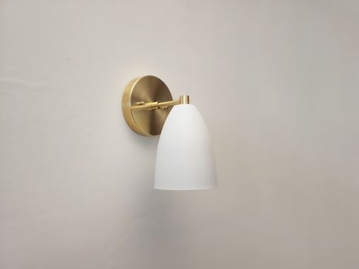Custom Made Straight Arm Wall Sconce - Matte White And Gold Sconce - Modern Lighting Ing