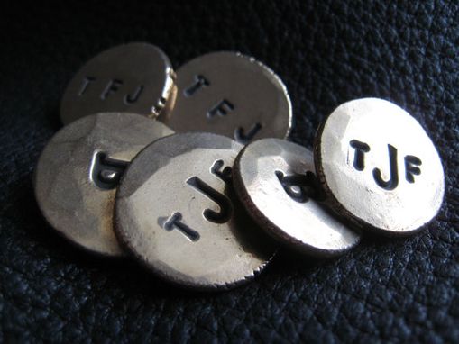 Custom Made Nine Button Bronze Blazer Button Set Three Small Initial Monogram