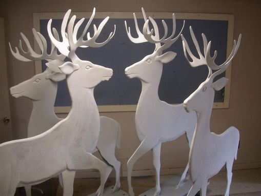 Custom Made Gold-Plated Deer Sculptures