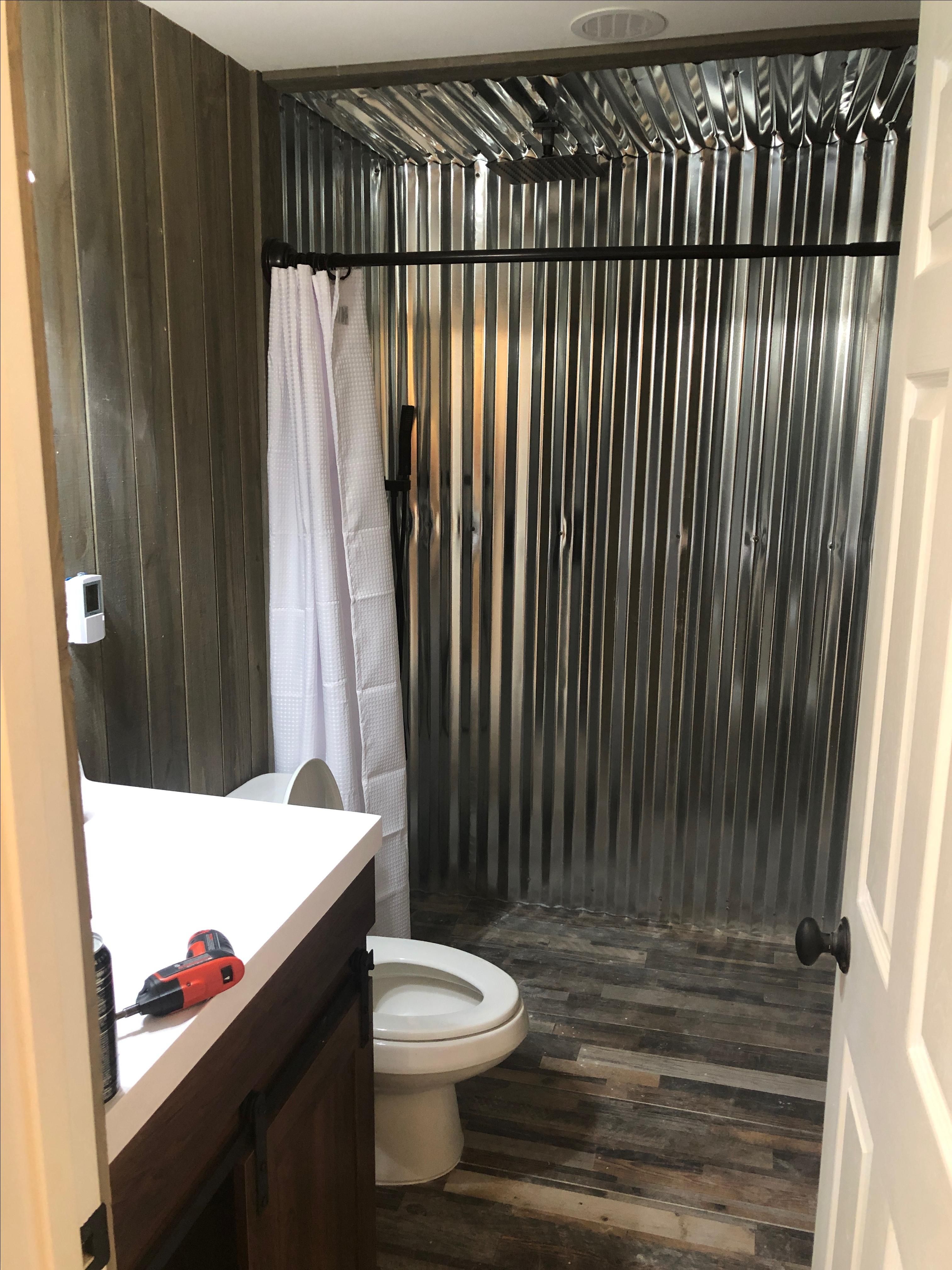 Custom Made Corrugated Steel Shower by Jon Hartle Design