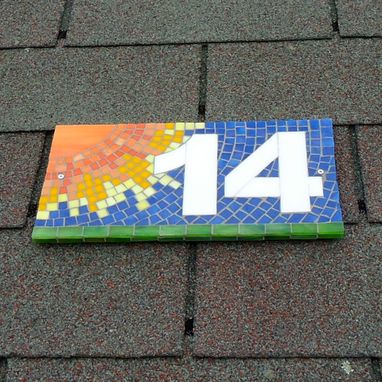 Custom Made Decorative Mosaic Sun House Number