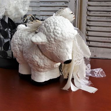 Custom Made Christening Gift Lamb Figurine For Boy Or Girl Neutral Nursery Decor