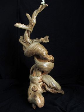 Custom Made Floor Lamp Made From Twisted Juniper Wood