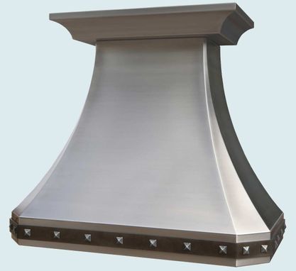 Custom Made Stainless Range Hood With Steel Strap & Zinc Clavos
