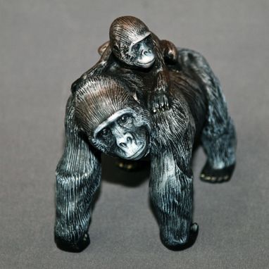 Custom Made Gorilla "Mama & Baby Gorilla" King Kong Figurine Statue Sculpture Limited Edition Signed Numbered