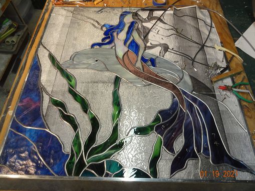 Custom Made Leaded Glass Panel