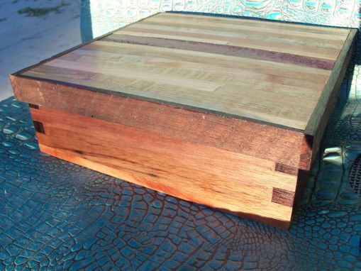 Custom Made Upcycled Wooden Shoebox In Barn Wood And Purpleheart