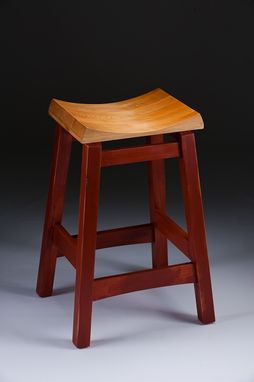 Custom Made Maple And Milk Paint Barstool