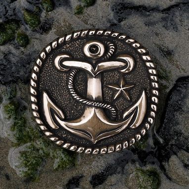 Custom Made Anchor Belt Buckle Salty Dog In Bronze