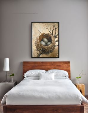 Custom Made "Three" - Fine Art Giclee Print Of A Bird's Nest On Gallery Wrapped Canvas Available In Two Sizes