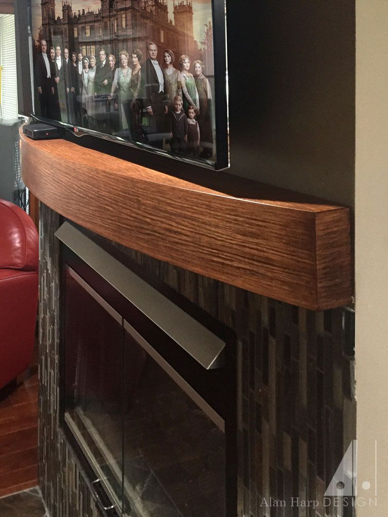 Hand Made Curved Mantel Shelf by Alan Harp Design