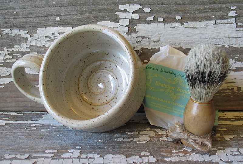 Hand Crafted Rustic Shaving Bowl Shave Cup Shaving Scuttle Men's