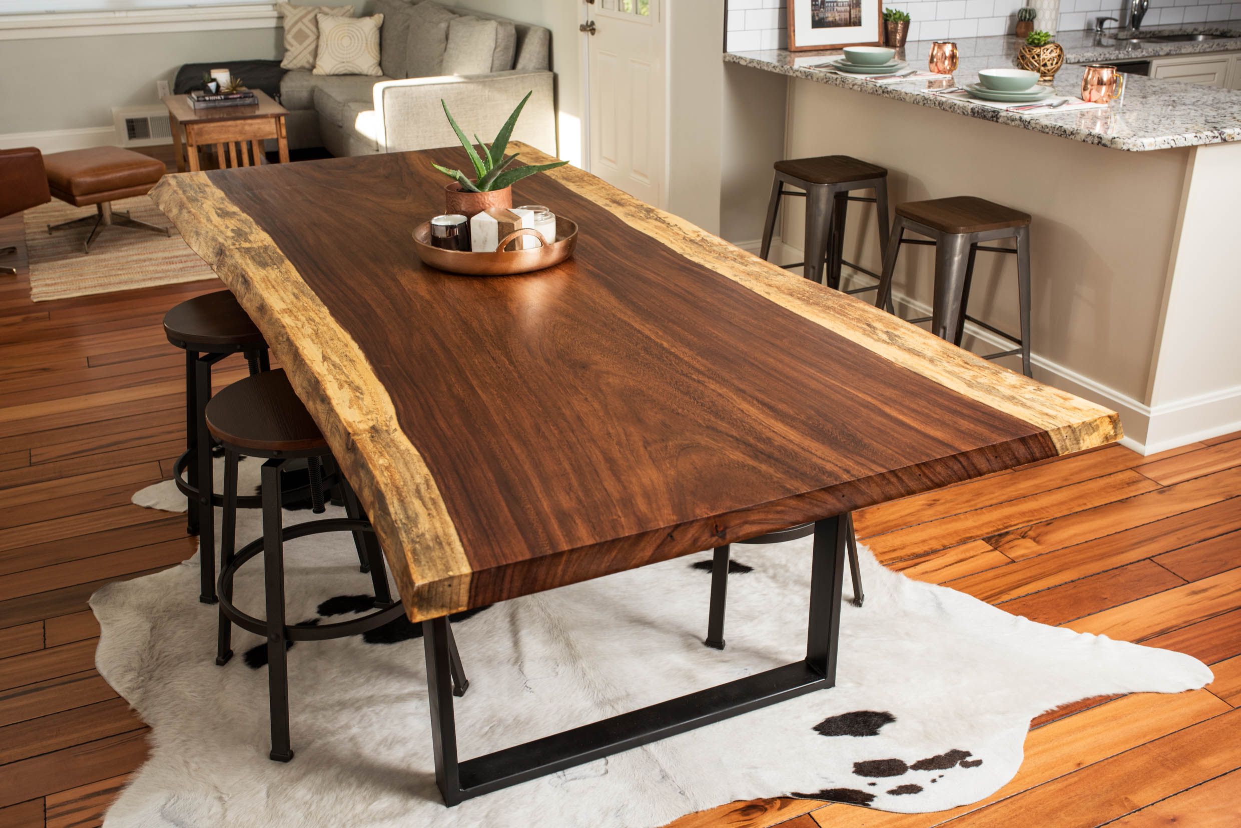 Hand Made Live Edge Acacia Dining Conference Table By BDC Designs CustomMadecom