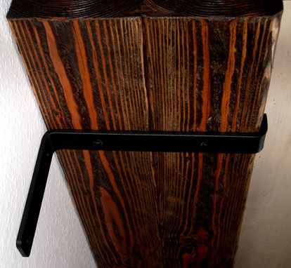 Custom Made Rustic Farmhouse Shelf With Iron Brackets, Distressed Wood Shelf & Steel Brackets