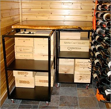 Custom Made Wine Tasting Table And Storage