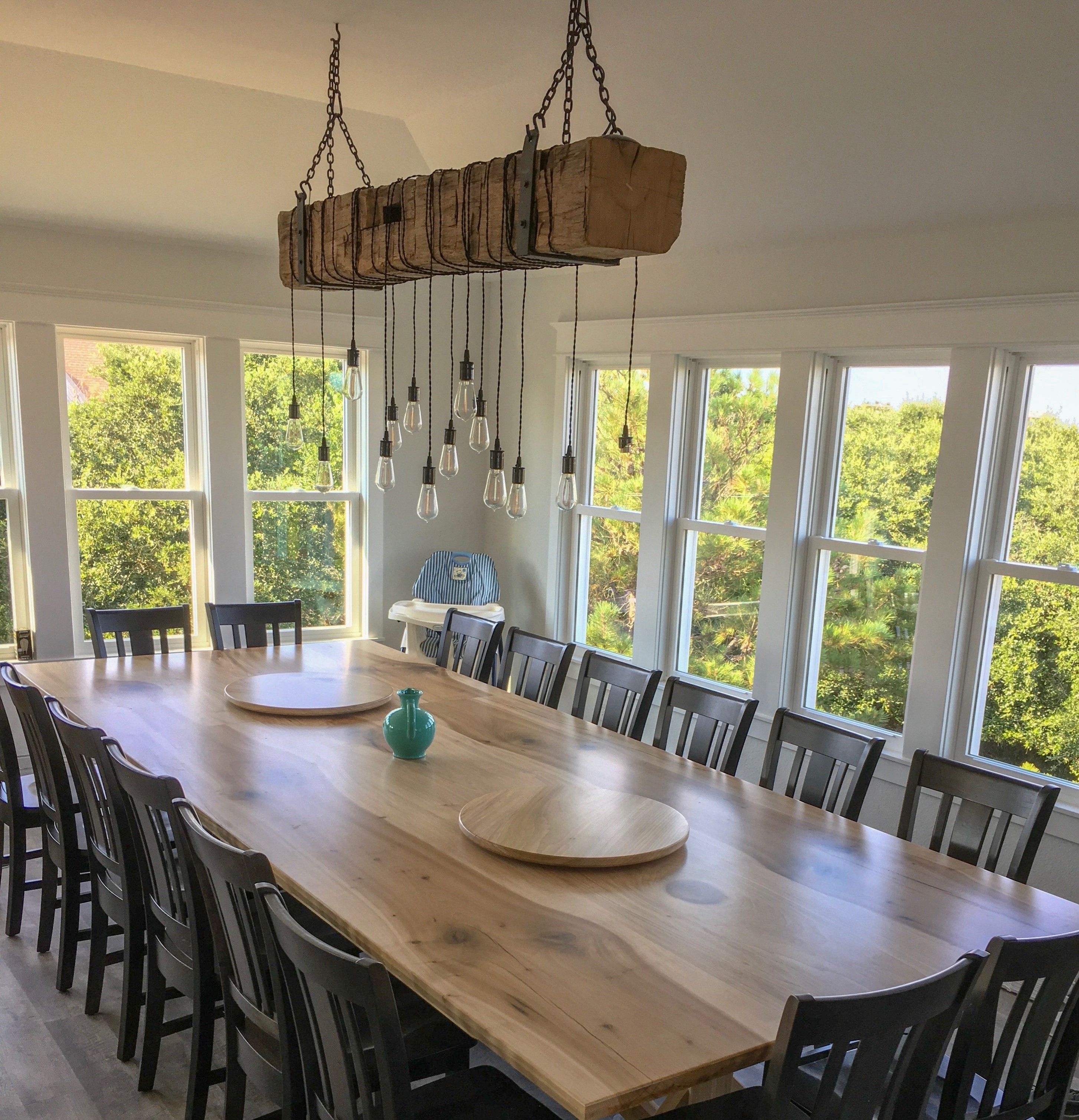 modern wood chandelier