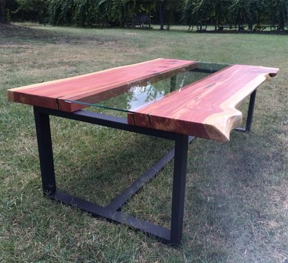 table cedar edge live coffee glass channel tables custom custommade grain furniture