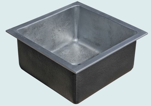 Custom Made Zinc Sink With Drop-In Rim & Hammering