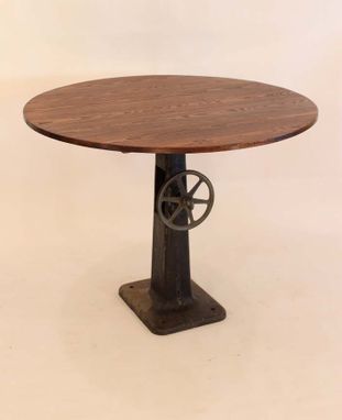 Custom Made Rt-09  Round Antique Industrial Base Pub Table