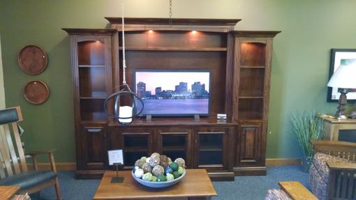 Custom Made Berlin Entertainment Center Wall Unit In Brown Maple