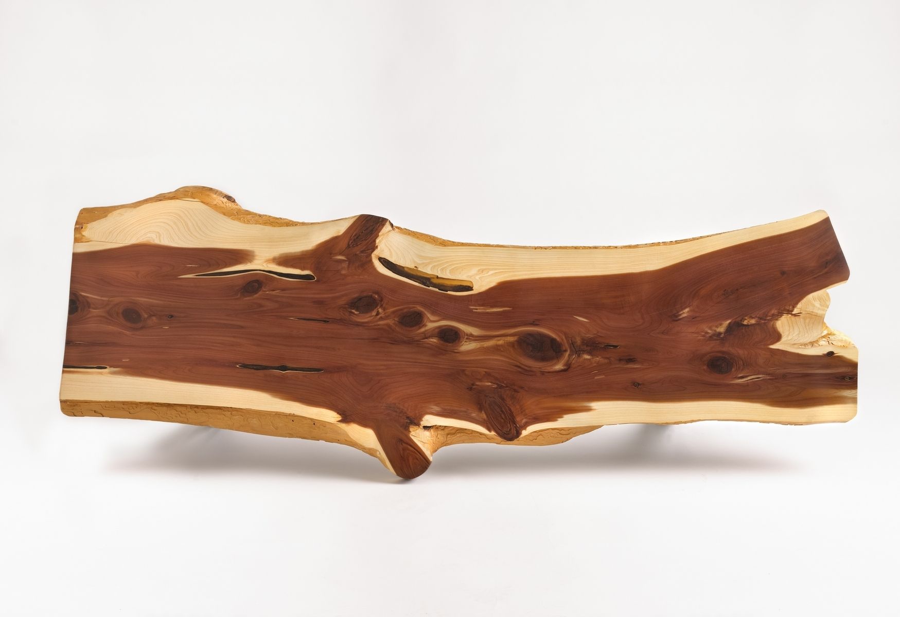 Custom Made Cedar Slab Coffee Table by Randy White Wood Designs